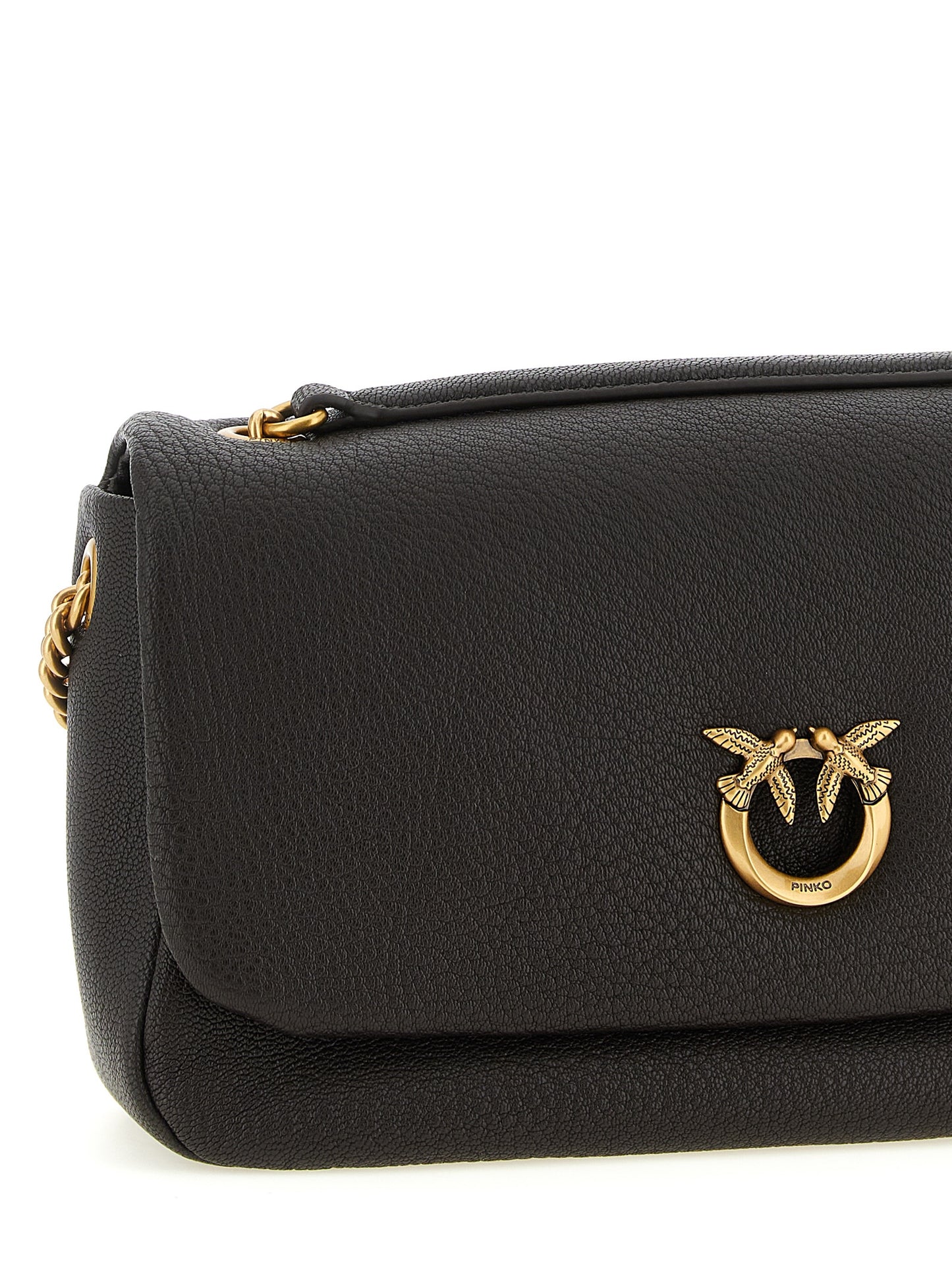 PINKO Brown Lamb Leather Shoulder Bag