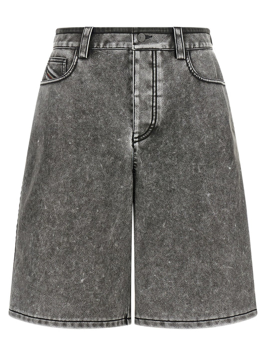 Diesel Gray Polyethylene Bermuda Shorts