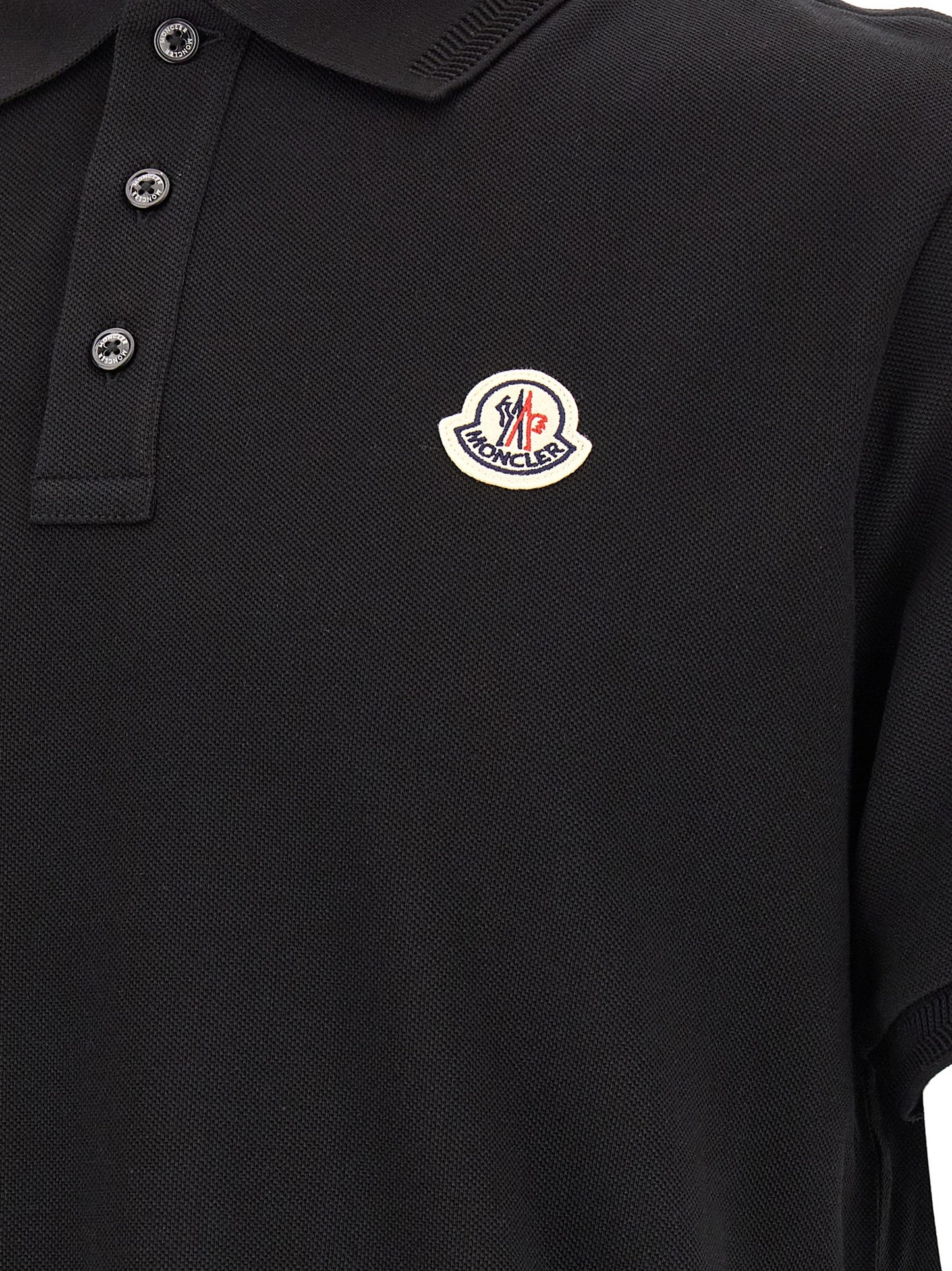 Moncler Black Cotton Polo Shirt