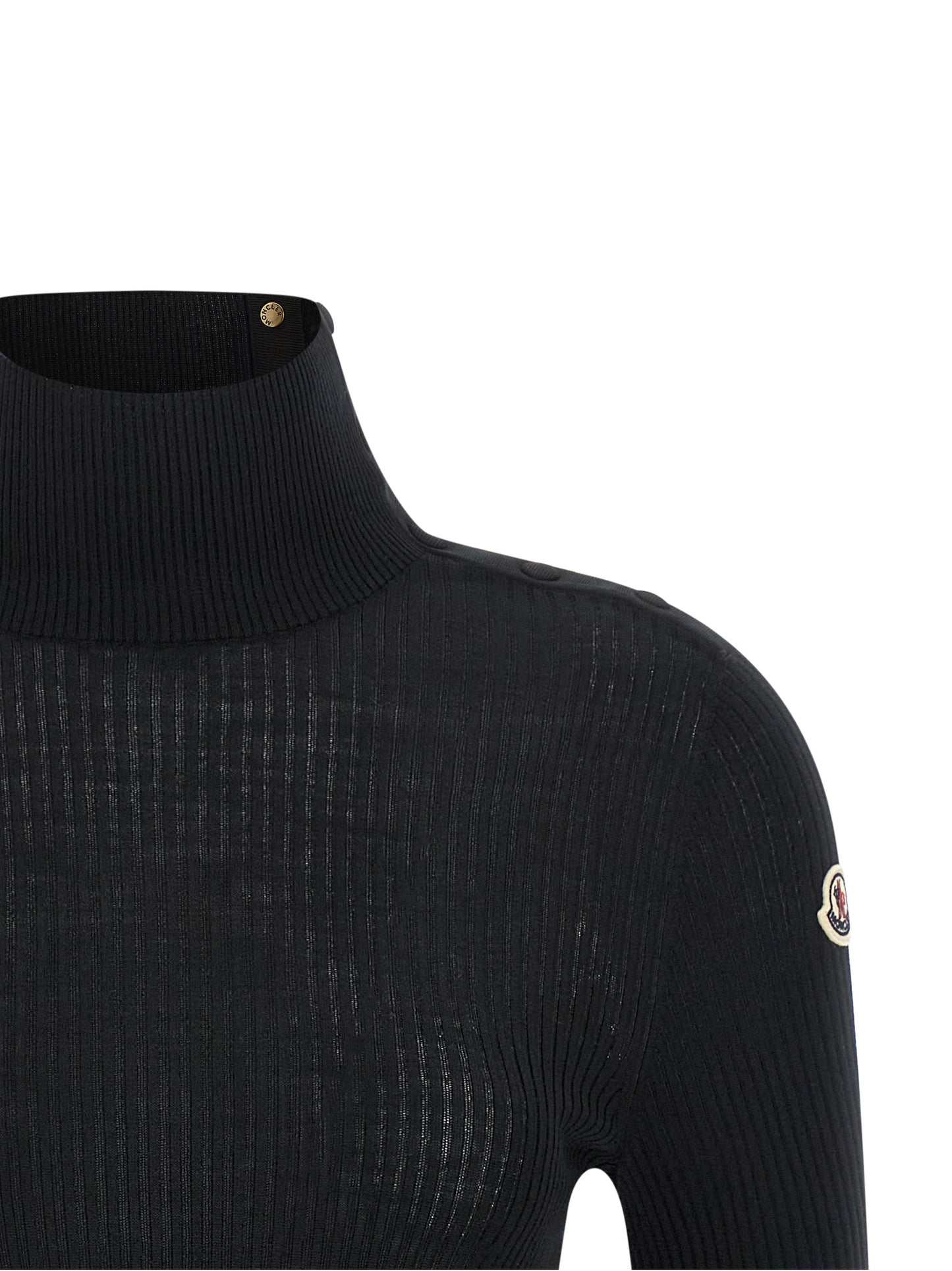 Moncler Black Virgin Wool Cardigan