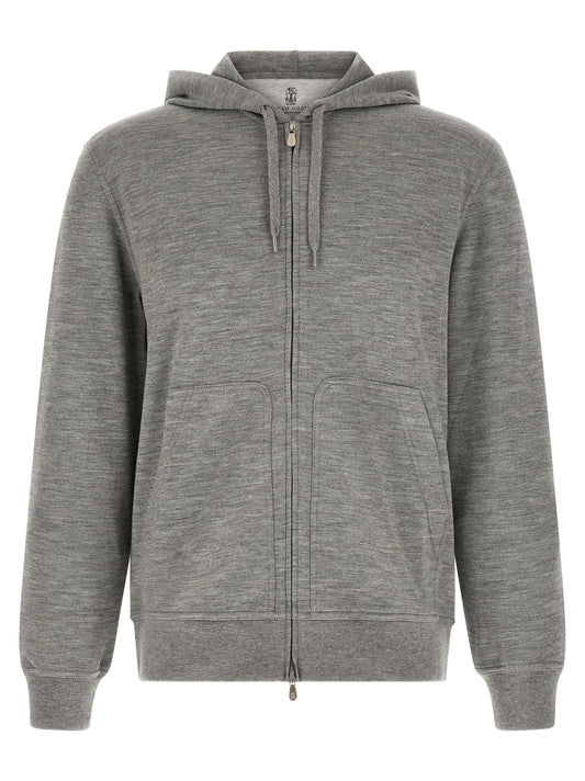 Brunello Cucinelli Gray Cashmere Sweatshirt
