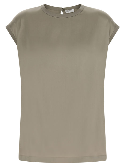 Brunello Cucinelli Bicolor Silk Blouse