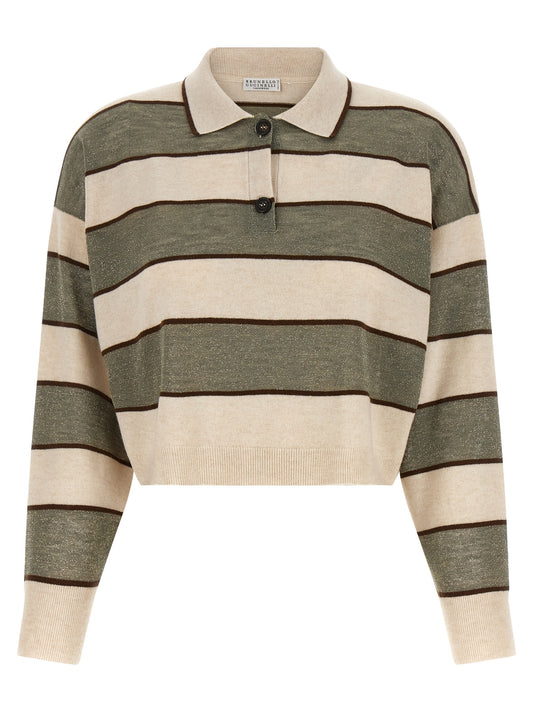 Brunello Cucinelli Multicolor Virgin Wool Polo Shirt