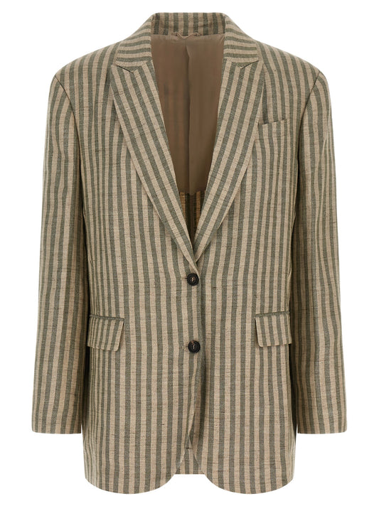 Brunello Cucinelli Bicolor Linen Blazer