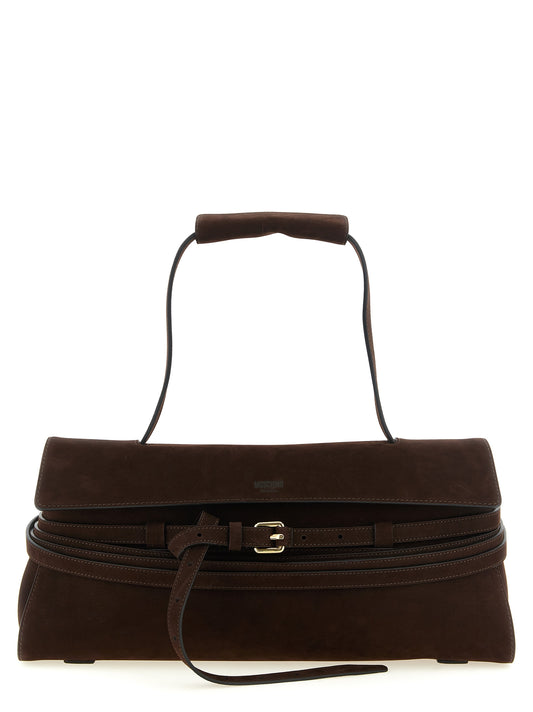 Moschino Brown Calfskin Shoulder Bag