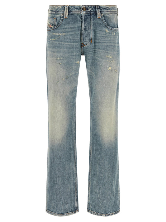 Diesel Blue Cotton Straight-Leg Jeans