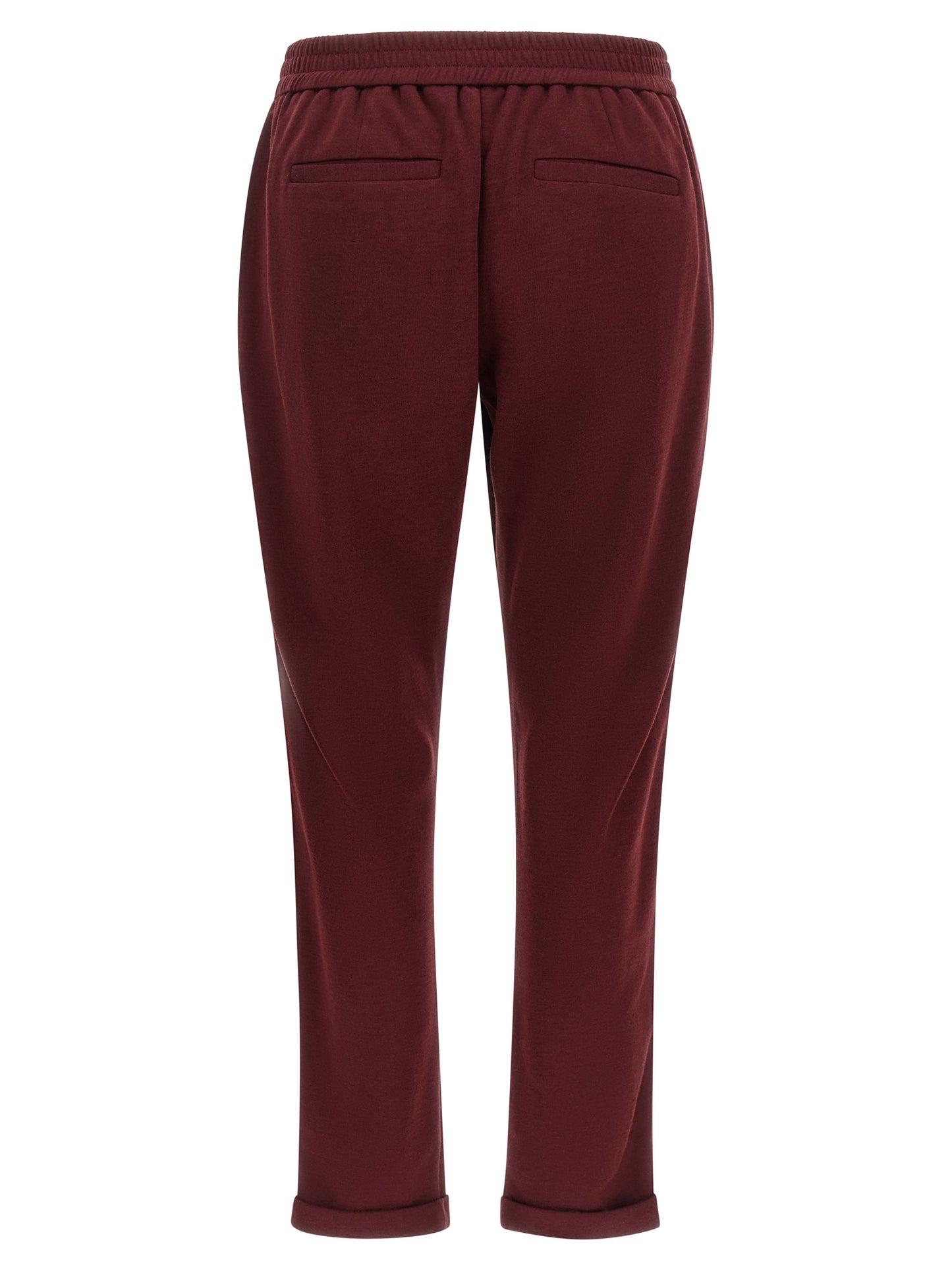 Brunello Cucinelli Bordeaux Cotton Joggers (Workout Pants)