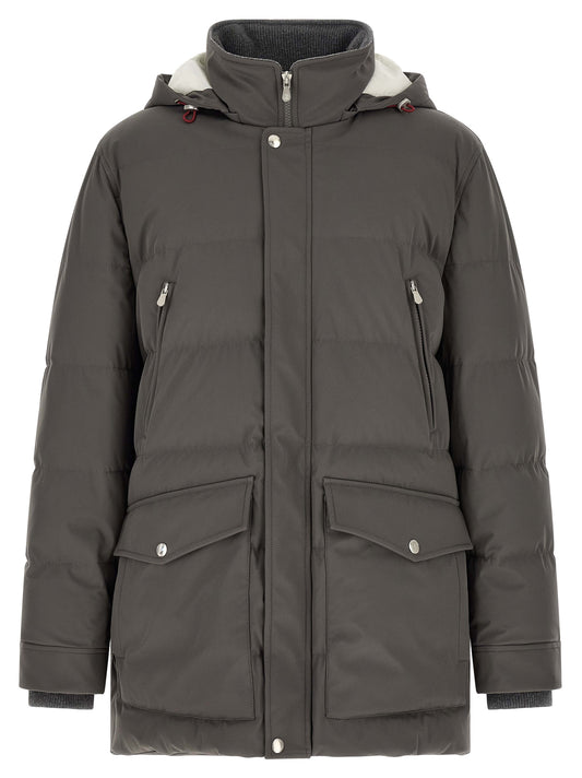 Brunello Cucinelli Gray Polyamide Parka