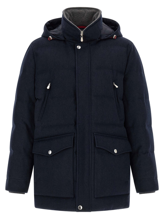 Brunello Cucinelli Blue Wool Parka