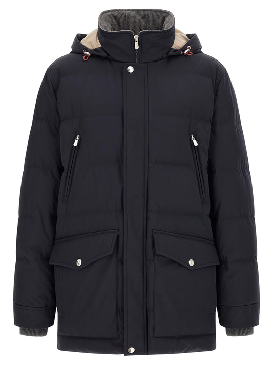 Brunello Cucinelli Blue Polyamide Parka