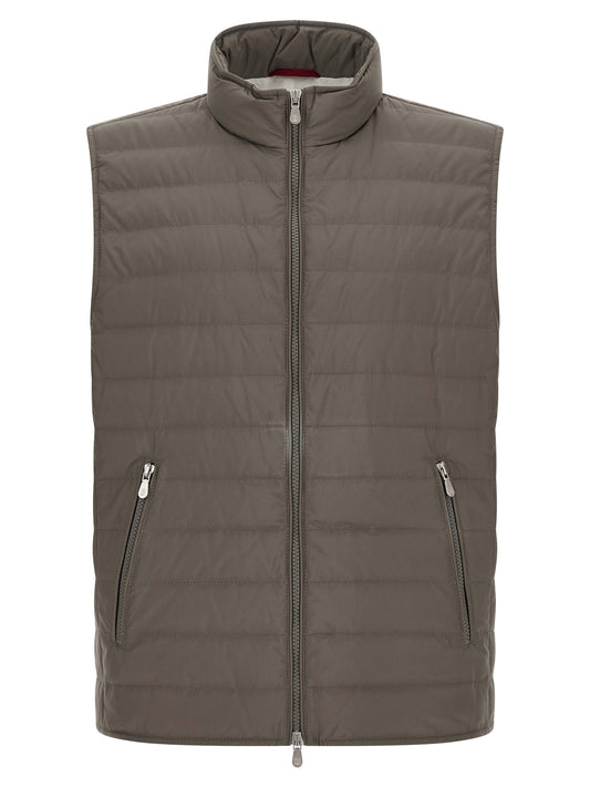 Brunello Cucinelli Bicolor Polyester Sleeveless Jacket