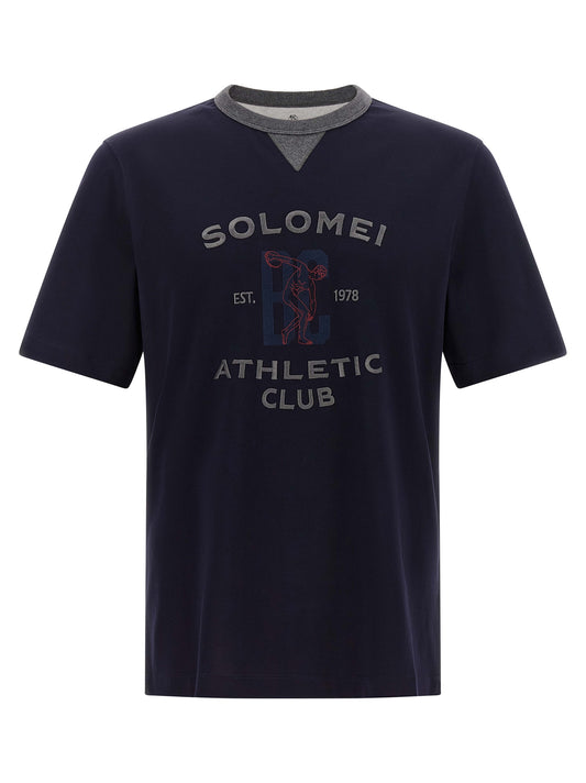 Brunello Cucinelli Blue Cotton T-Shirt