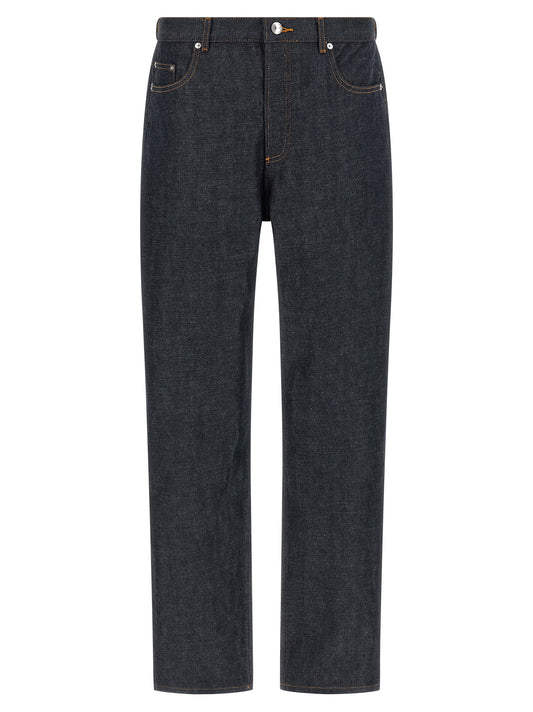A.P.C. Blue Cotton Relaxed Fit Jeans