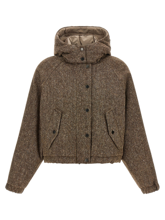 Brunello Cucinelli Brown Virgin Wool Full-Length Jacket