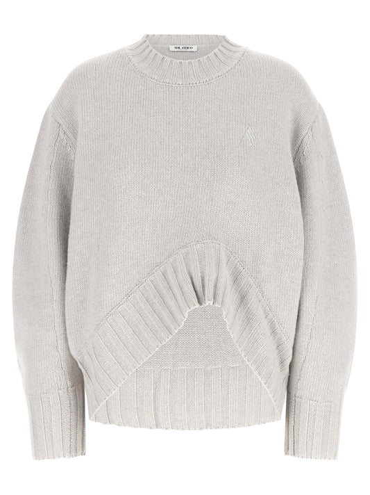 The Attico Gray Virgin Wool Cardigan