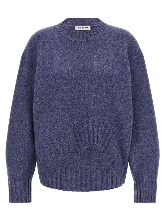 The Attico Blue Virgin Wool Cardigan