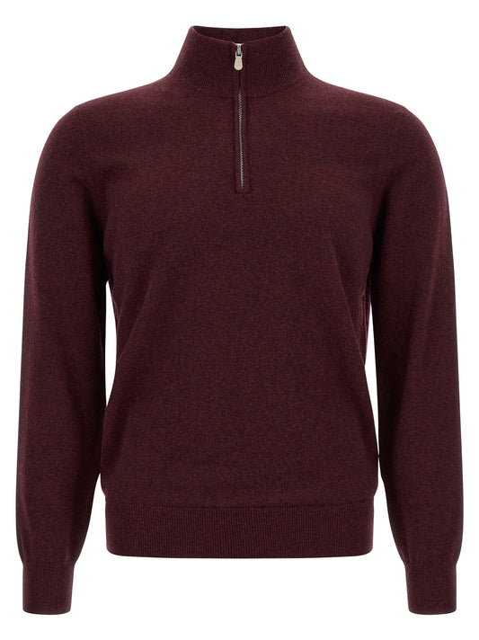 Brunello Cucinelli Bordeaux Cashmere Cardigan