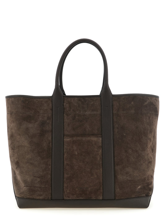 Tom Ford Brown Calfskin Tote Bag