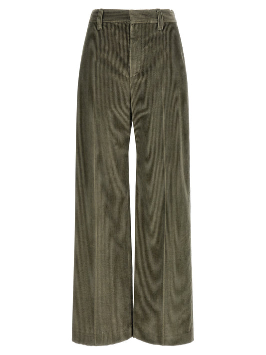 Brunello Cucinelli Bicolor Cotton Flared Pants