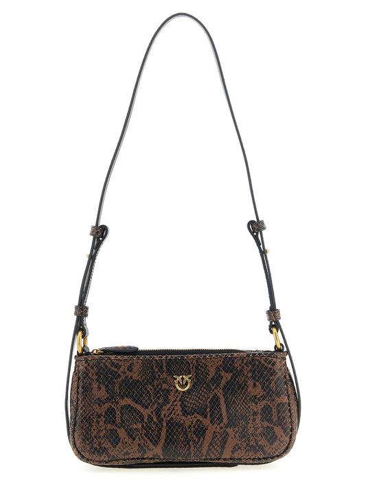 PINKO Brown Calfskin Crossbody Bag