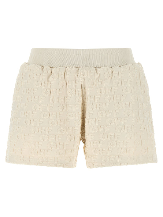 Off-White Beige Cotton Bermuda Shorts