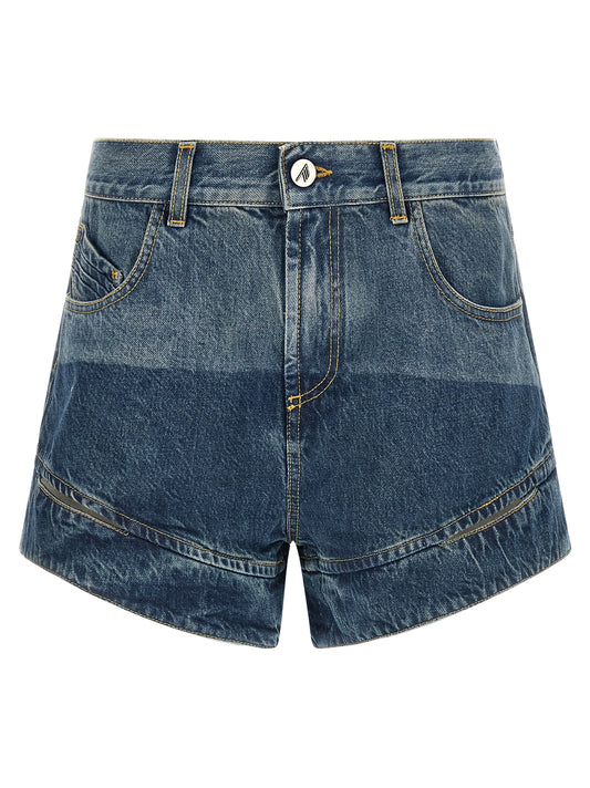 The Attico Blue Cotton Bermuda Shorts