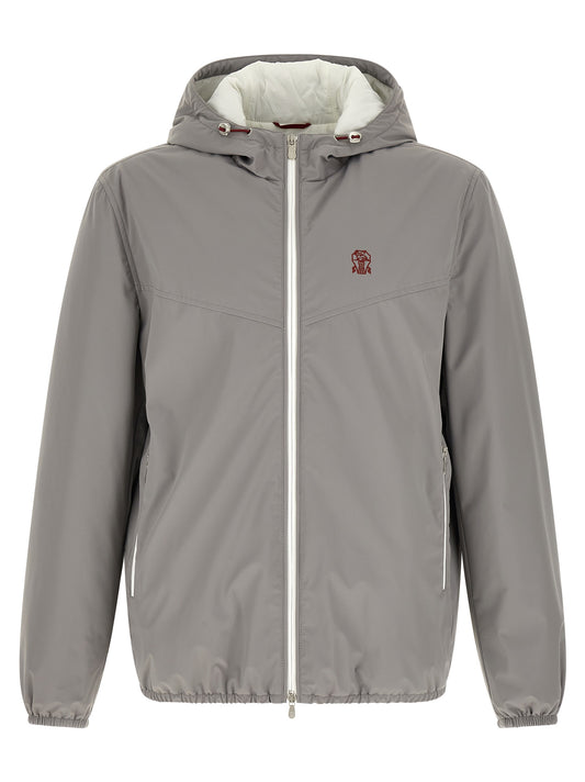Brunello Cucinelli Gray Polyamide Shell Jacket