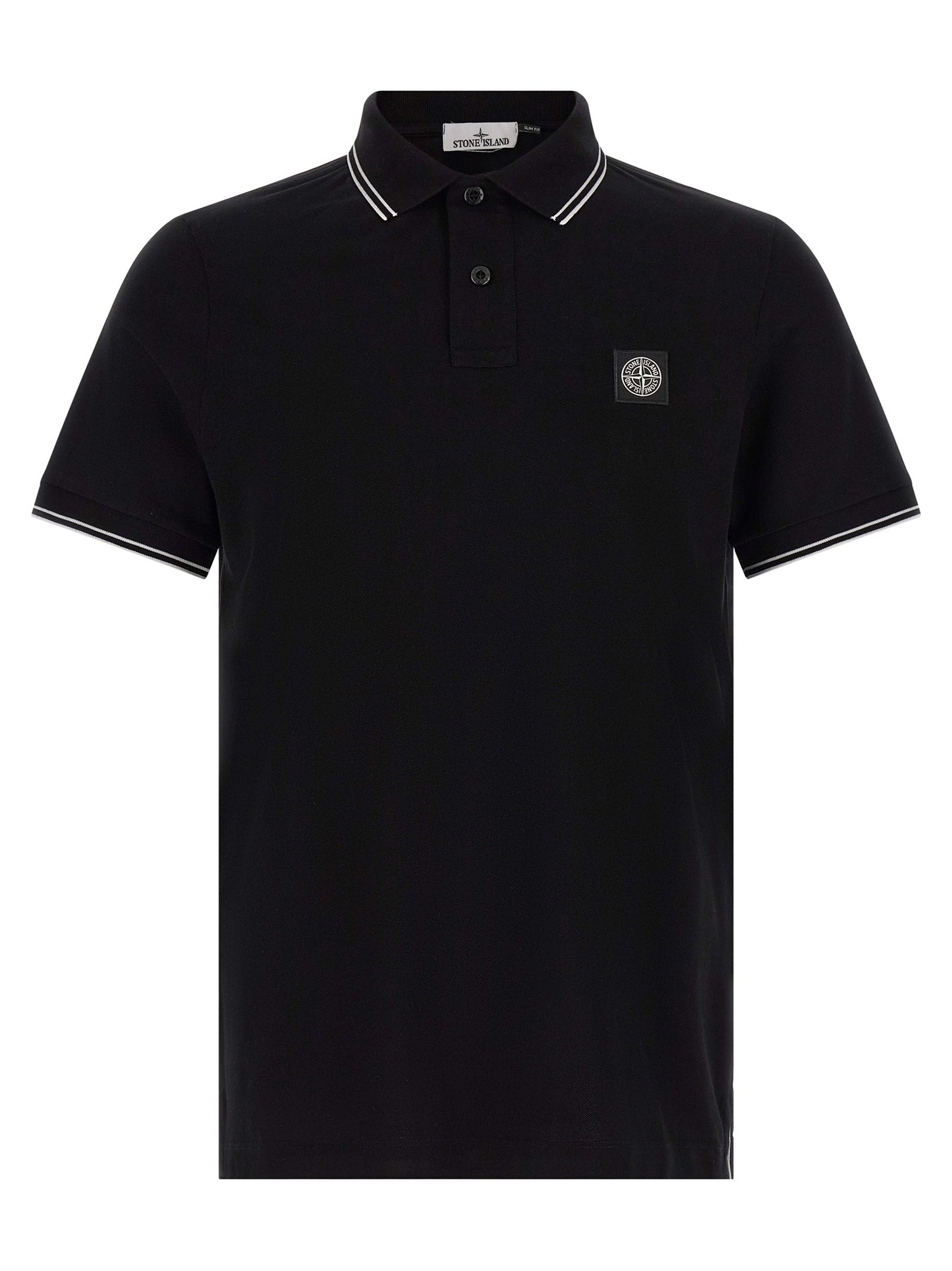 Stone Island Black Cotton Polo Shirt