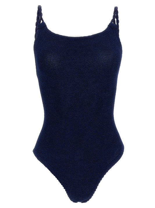 Hunza G Blue Polyamide One-Piece Swimsuit