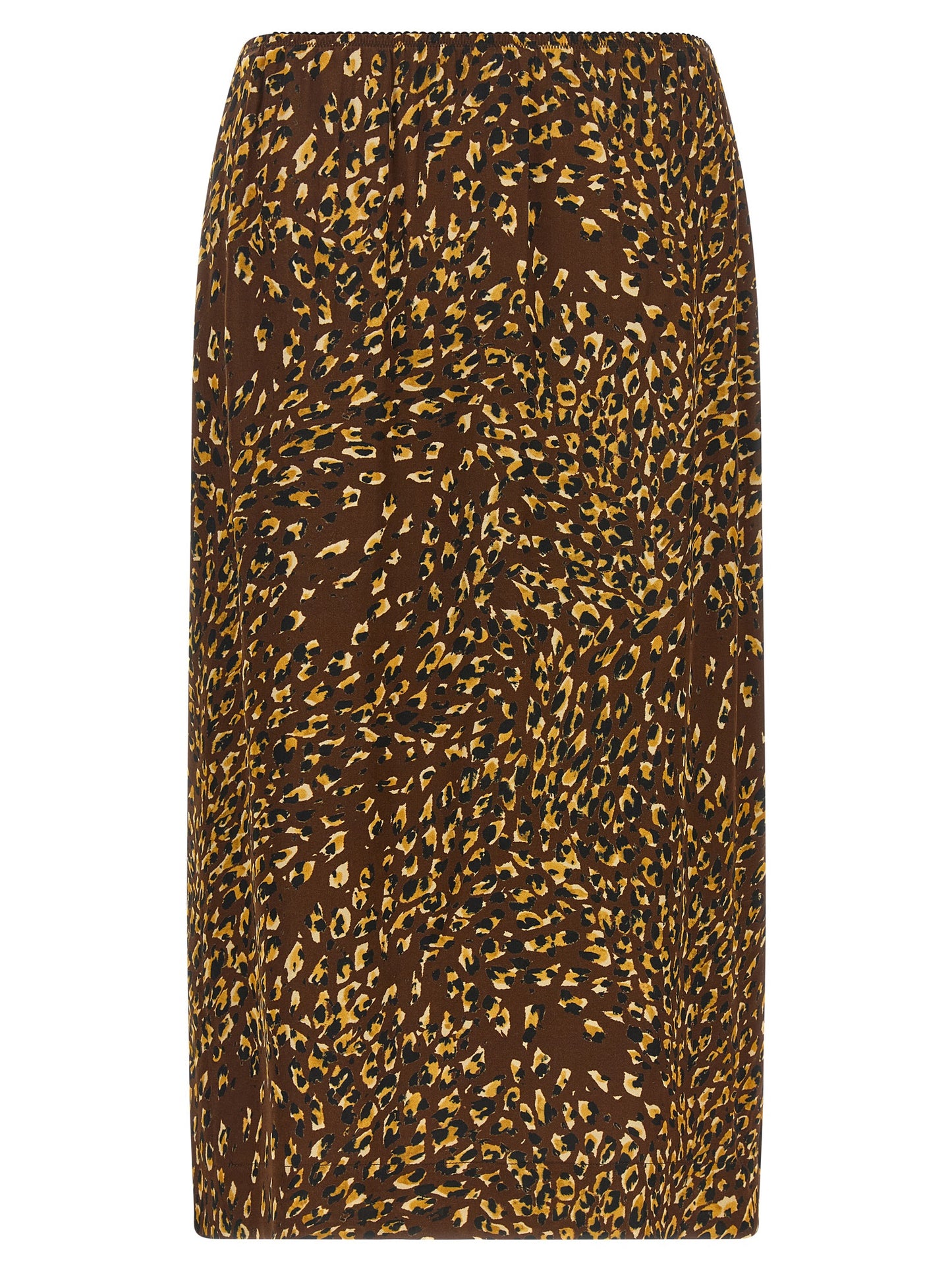 Twinset Brown Viscose Midi Skirt