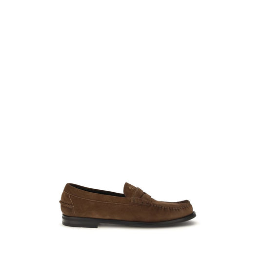 Prada Brown Suede Leather Slip-On Loafers