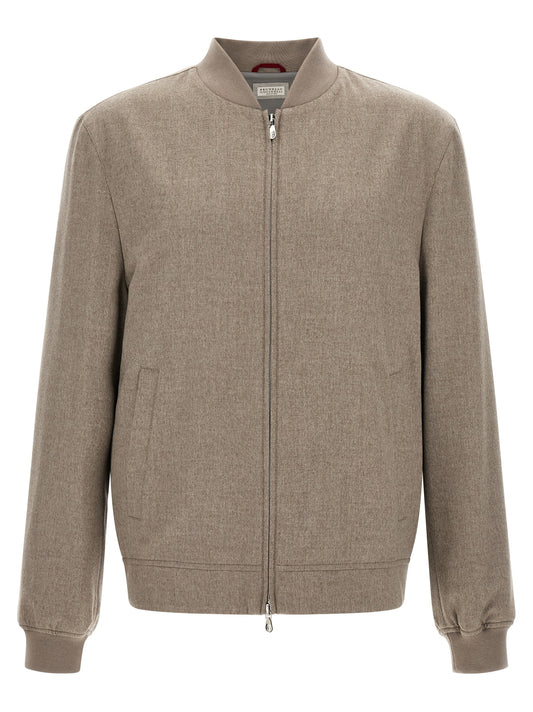 Brunello Cucinelli Gray Cashmere Bomber