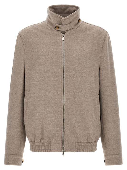 Brunello Cucinelli Beige Virgin Wool Bomber