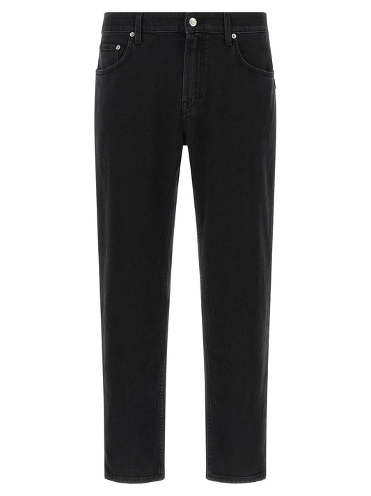 Department 5 Black Cotton Cropped Jeans