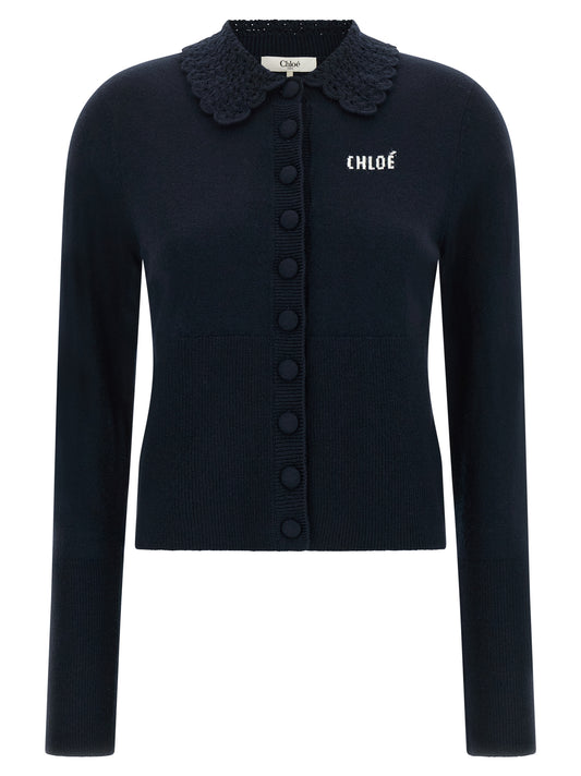 Chloé Blue Wool Cardigan