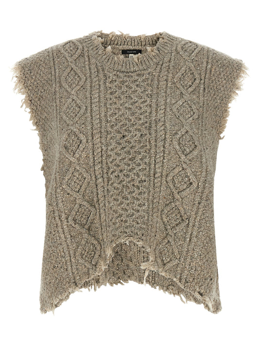 R13 Gray Wool Sleeveless Jacket