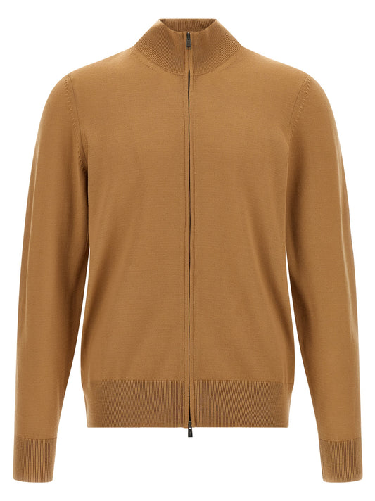 Hugo Boss Brown Virgin Wool Cardigan