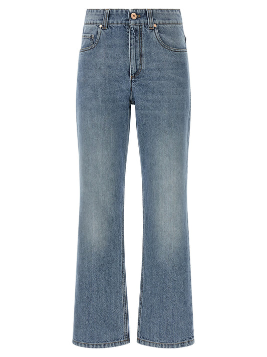Brunello Cucinelli Blue Cotton Relaxed Fit Jeans