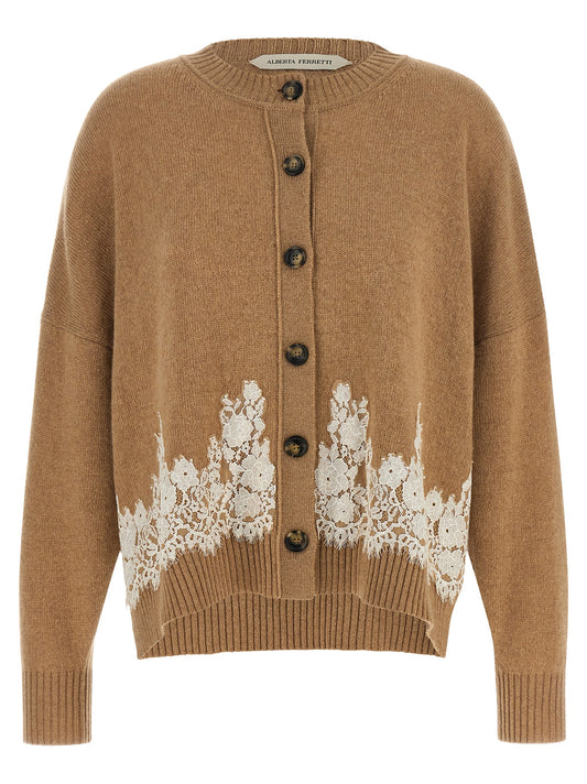 Alberta Ferretti Brown Cashmere Cardigan