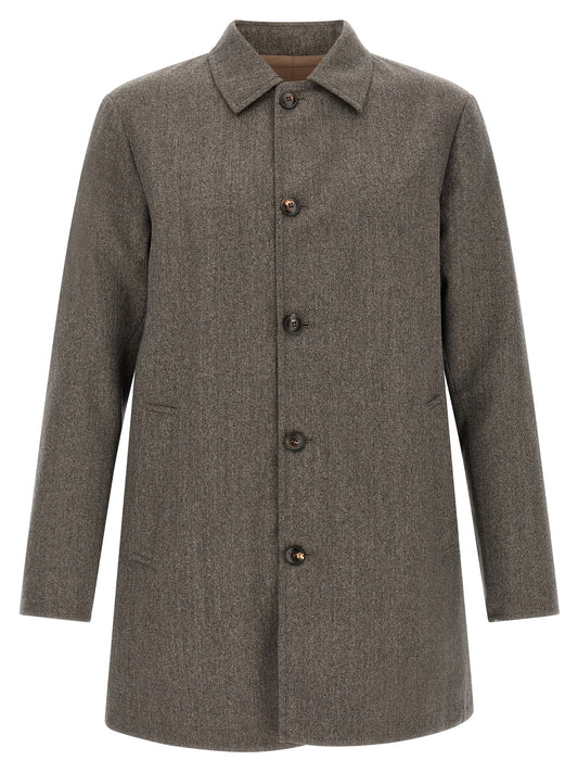 Pal Zileri Brown Wool Coat
