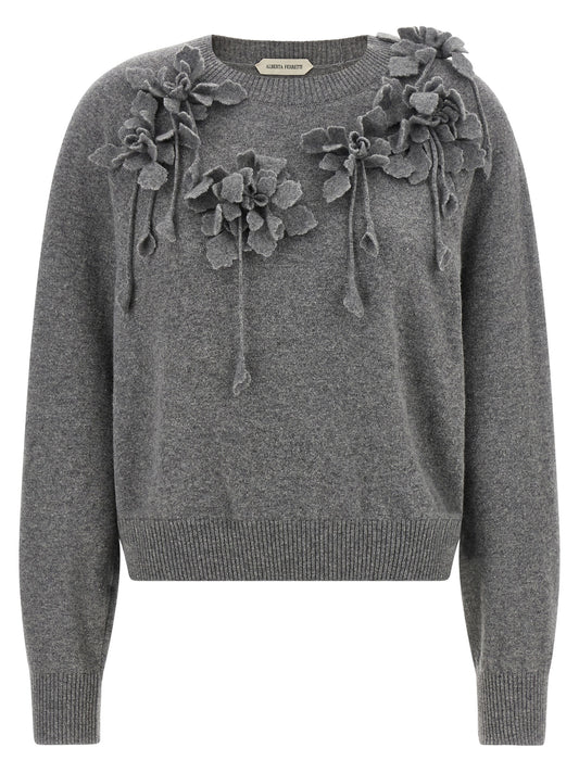 Alberta Ferretti Gray Virgin Wool Cardigan