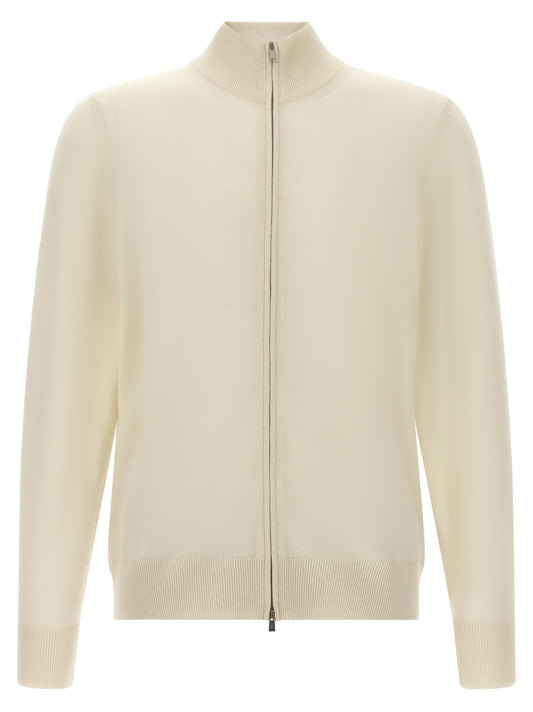 Hugo Boss White Virgin Wool Cardigan