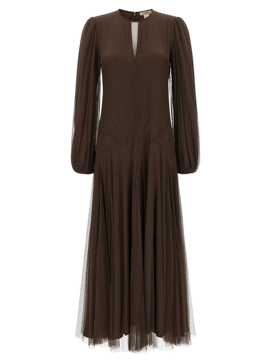 Twinset Brown Polyester Long Dress