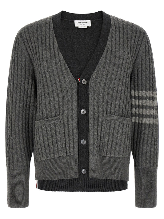 Thom Browne Gray Virgin Wool Cardigan