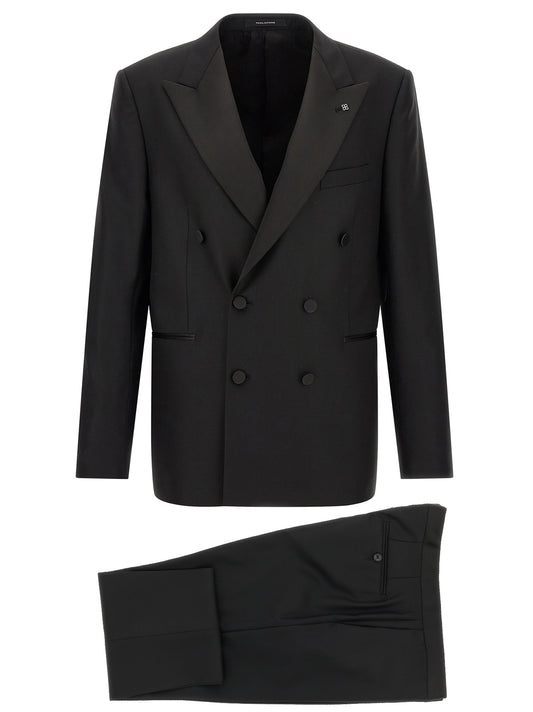 Tagliatore Black Virgin Wool Two-Piece Suit