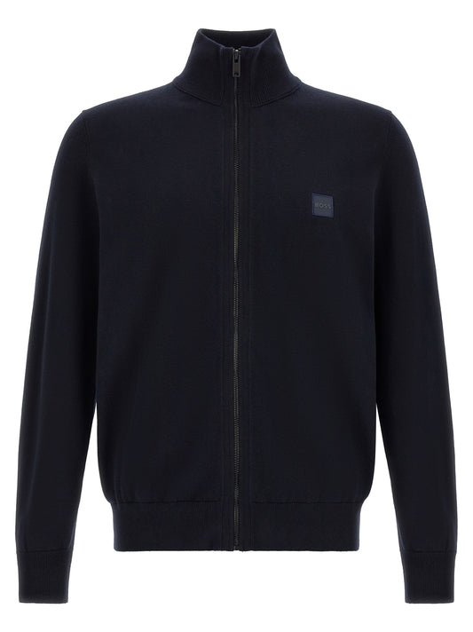 Hugo Boss Blue Cotton Cardigan