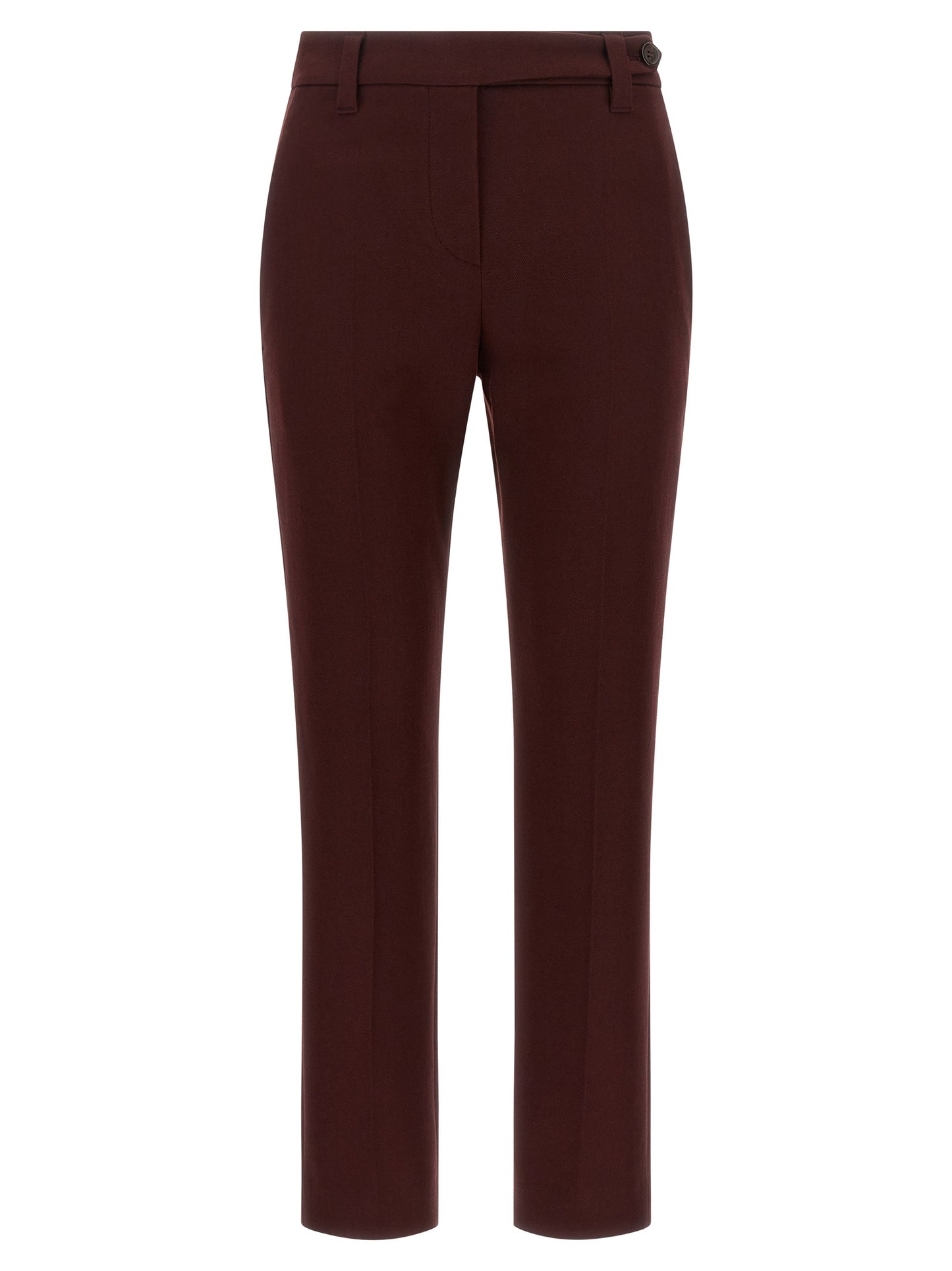 Brunello Cucinelli Bordeaux Cotton Casual Pants