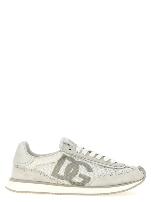 Dolce & Gabbana Gray Calfskin Low Top Sneakers