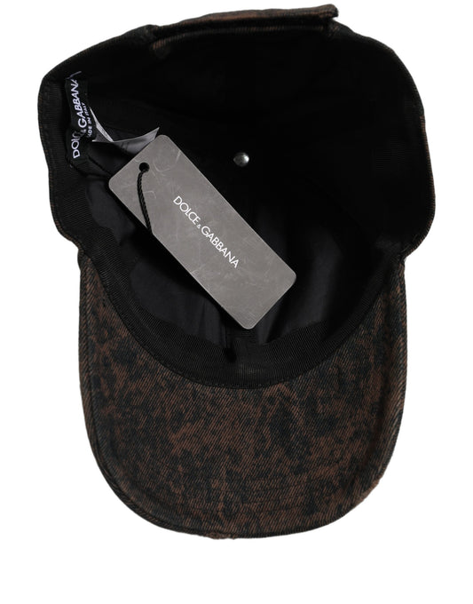 Dolce & Gabbana Men Brown Cotton Distressed Baseball Cap Hat