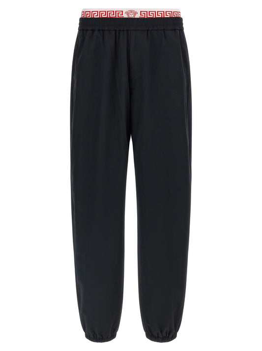 Versace Black Polyamide Joggers (Workout Pants)